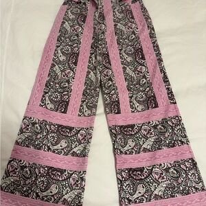 Pink Paisley Wide-Leg Women’s Pants
